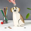 Tirelire Chien Marron et Blanc