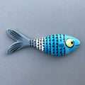 Décoration murale poisson en céramique Bleu cobalt