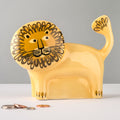 Tirelire lion en céramique faite à la main