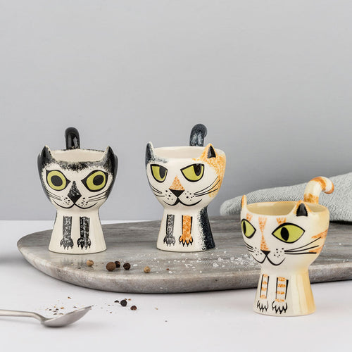Coquetier Chat Noir et Blanc
