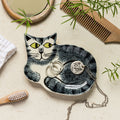 Coupelle à bibelots chat tigré gris